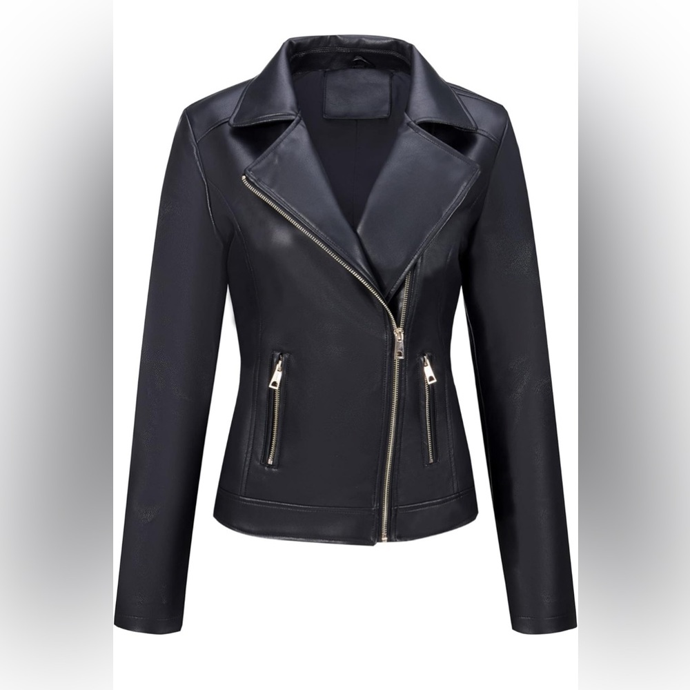 Bellivera Women’s Faux Leather Casual Jacket